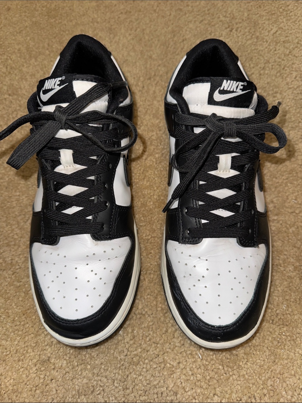 Nike Men’s Panda Dunks Black and White Low-Top Sneakers - Classic Two-Tone